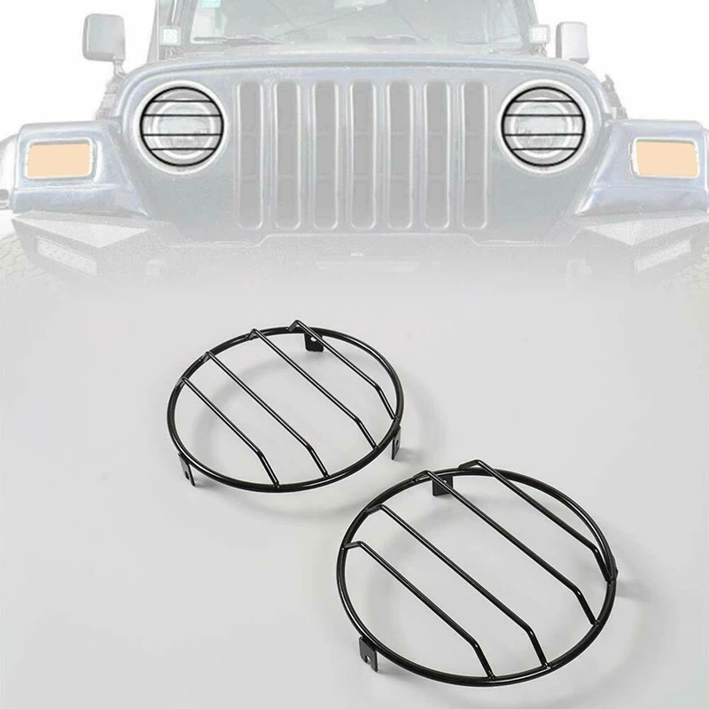 Черная защитная крышка для фар евро подходит Jeep Wrangler TJ 1997-2006 гг.