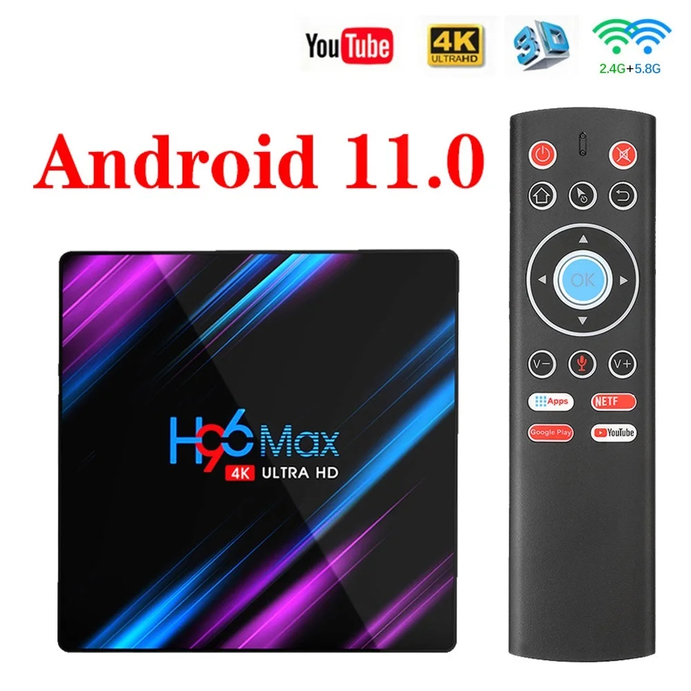 

Smart TV Box Android 11 H96 Max RK3318 4GB 64GB USB3.0 1080P H.265 60fps Google Voice Assitant Youtube 4K Smart TVbox H96MAX 2G