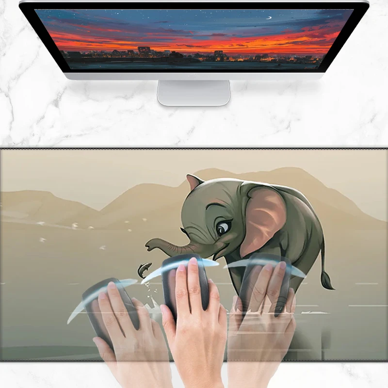 

Kawaii Mouse Pad Cartoon Elephant Gaming Keyboard Mat Dumbo Accessories Mause Pc Gamer Computer Mausepad Mats Cabinet Pads Large