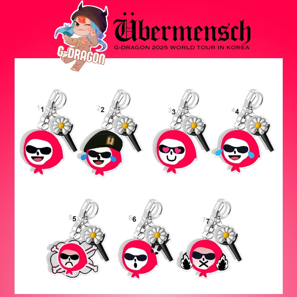 Фото Акриловый милый мультфильм Word Tour Kpop GDRAGON Bigbang брелок с подсветкой, подвеска UBERMENSCH, альбом Power GD Kwonjiyoung, подарок для фанатов №1