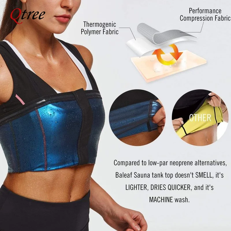Womens Polymer Sauna Vest Sweat Hot Thermo Tank Top Weight Loss Compression Shirt with Zipper Fat Burn Waist Trainer Body Shaper