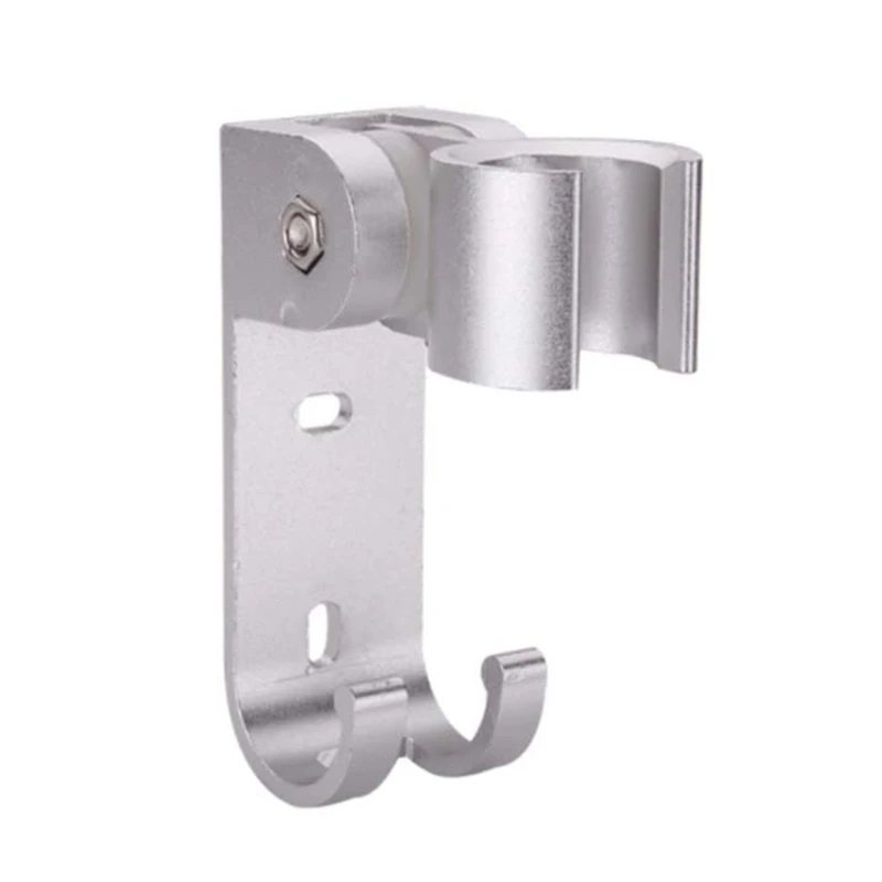 

Wall Mounted Shower Bracket Space Aluminum Showerhead Holder with Hooks Rotatable Sprayer Pedestal Bracket Easy Install