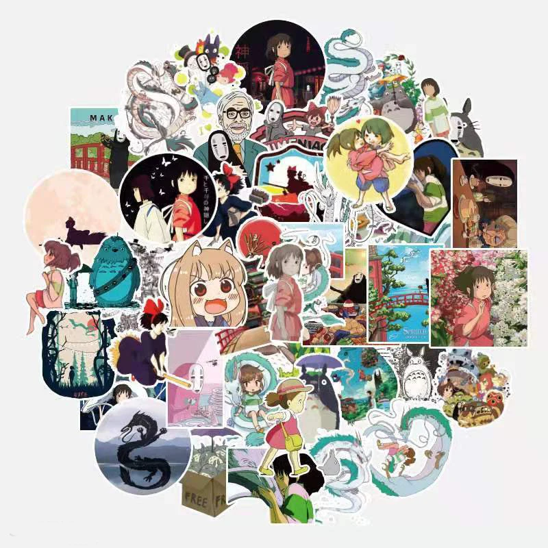 

10/30/50/100pcs Miyazaki Hayao Anime Sticker Cartoon Totoro Spirited Away Girl Stickers DIY Skateboard Suitcase Guitar Graffiti