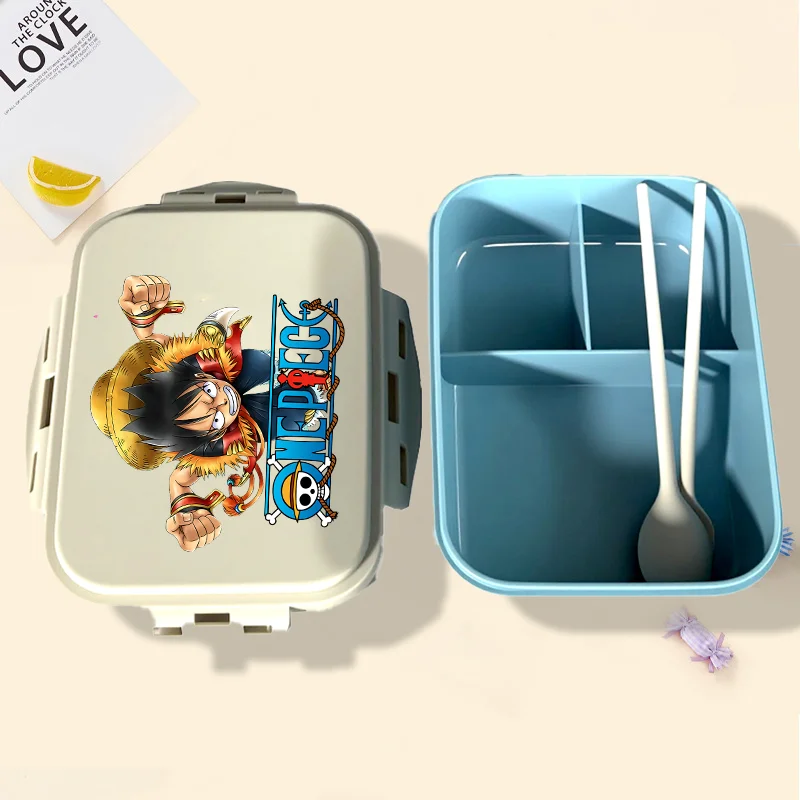 Фото Ланч-бокс One Piece с Луффи, аниме-бокс для еды с буквами A-Z, контейнеры для хранения продуктов, для детей, мальчиков, школы, пикника, бенто-бокс, ланч-бокс для офиса, подарок №1