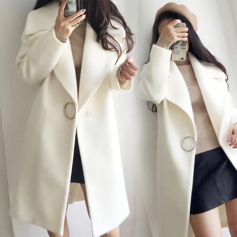 

Autumn Winter 2022 Korean Fashion Woolen Coat Thickened Coat Loose Coat Women Manteau Femme Hiver Abrigos Mujer Invierno 2022