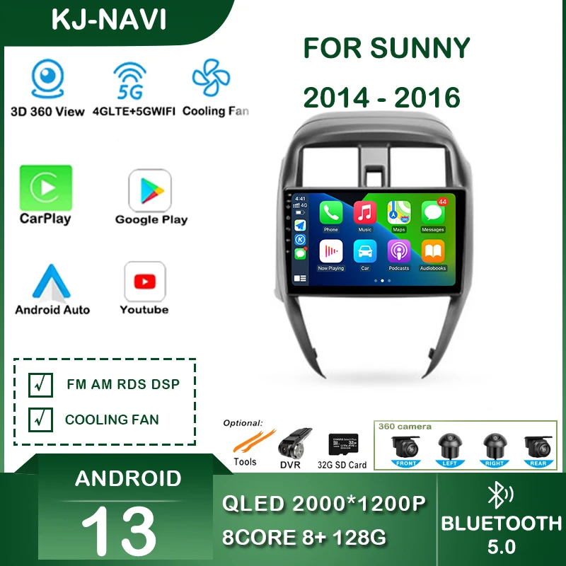 

For Nissan Sunny 2014 - 2016 Carplay Car Intelligent System Auto Radio Android Screen Player Smart Automotive Central Multimedia