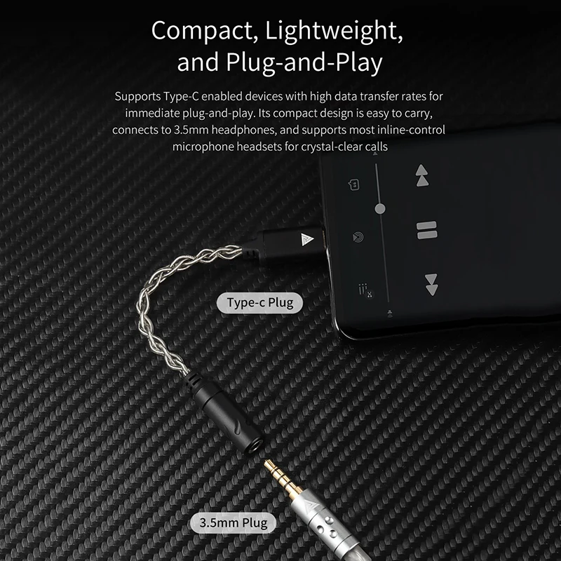 Аудиоадаптер DAC Type-C на 3,5 мм Jack HiFi с чипом CX31993, декодер звука, кабель для апгрейда для iPhone 1615 (art.: 3920db4440e8a) - 3920db4440e8a