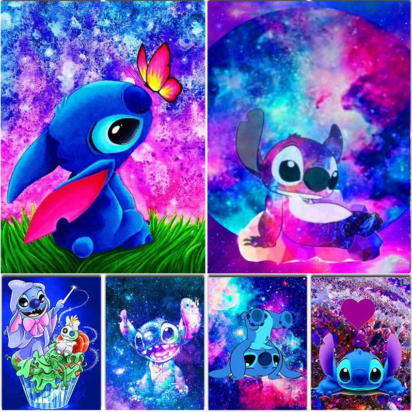 

Diamond Painting Disney Stitch Full Square&Round 5D Embroidery Mosaic Sandy Beach Diy Art Cartoon Lion Home Mural Decor