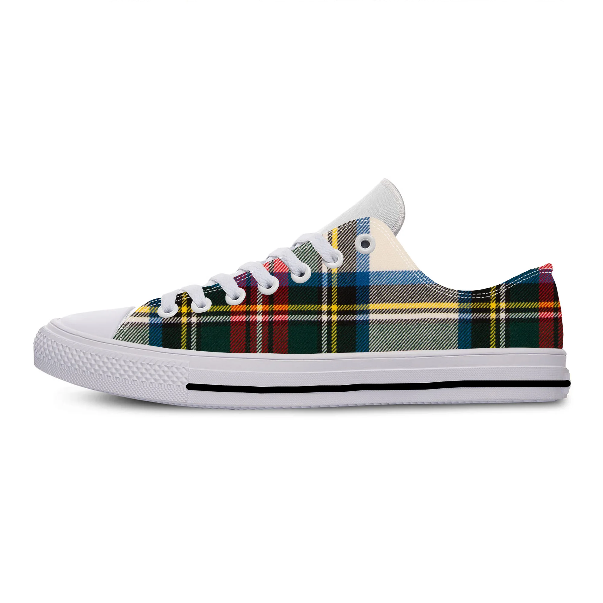 

Hot Scottish Plaid Dress Stewart Tartan Clan Fashion Casual Shoes Lightweight Men Women Sneakers Low Top Breathable Board Shoes