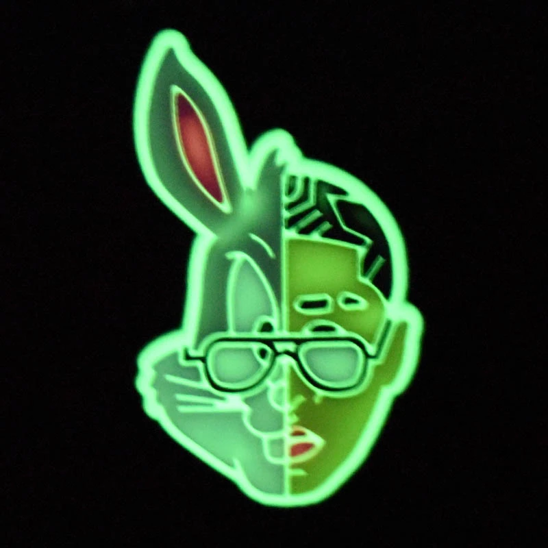 1pcs Luminous Bad Bunny Croc Charms PVC Glow in the dark Shoe Decorations for Clogs Sandals Wristband Accessories Party Gifts