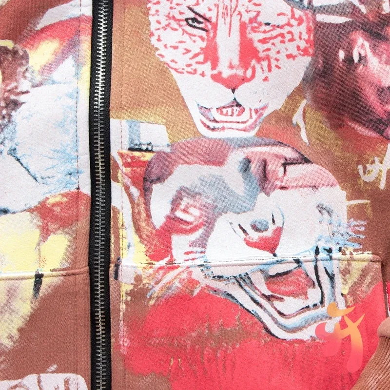 2XL флисовые куртки Кактус Джек в стиле ретро потертые окрашенные грязь голова