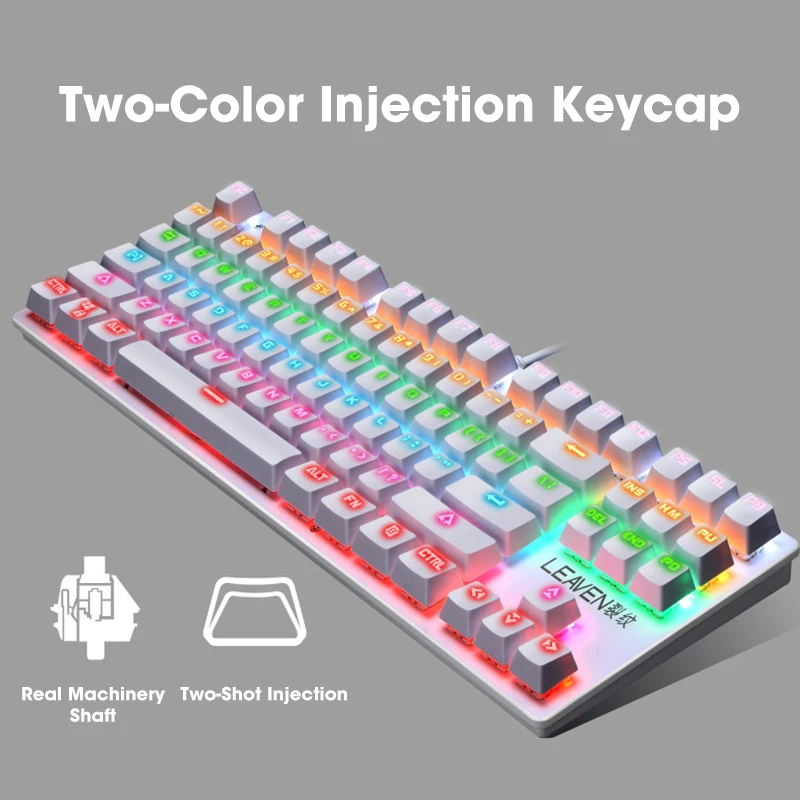 

Gaming Mechanical Keyboards Game 87Keys RGB Backlight Mechanical Keyboards Switch for PC Laptop Computer Wired Gaming Keyboard