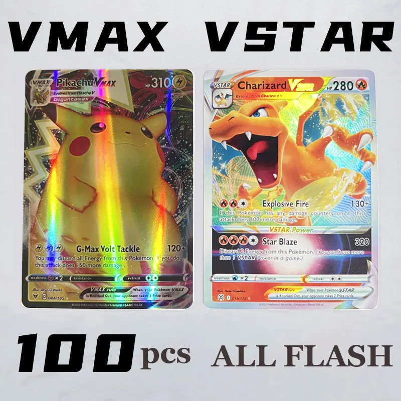 

Новинка, металлическая карточка Pokemon Vmax, английская Charizard Pikachu, редкая коллекция, Боевая тренировочная карточка, детские игрушки, подарок, GX аниме Flash