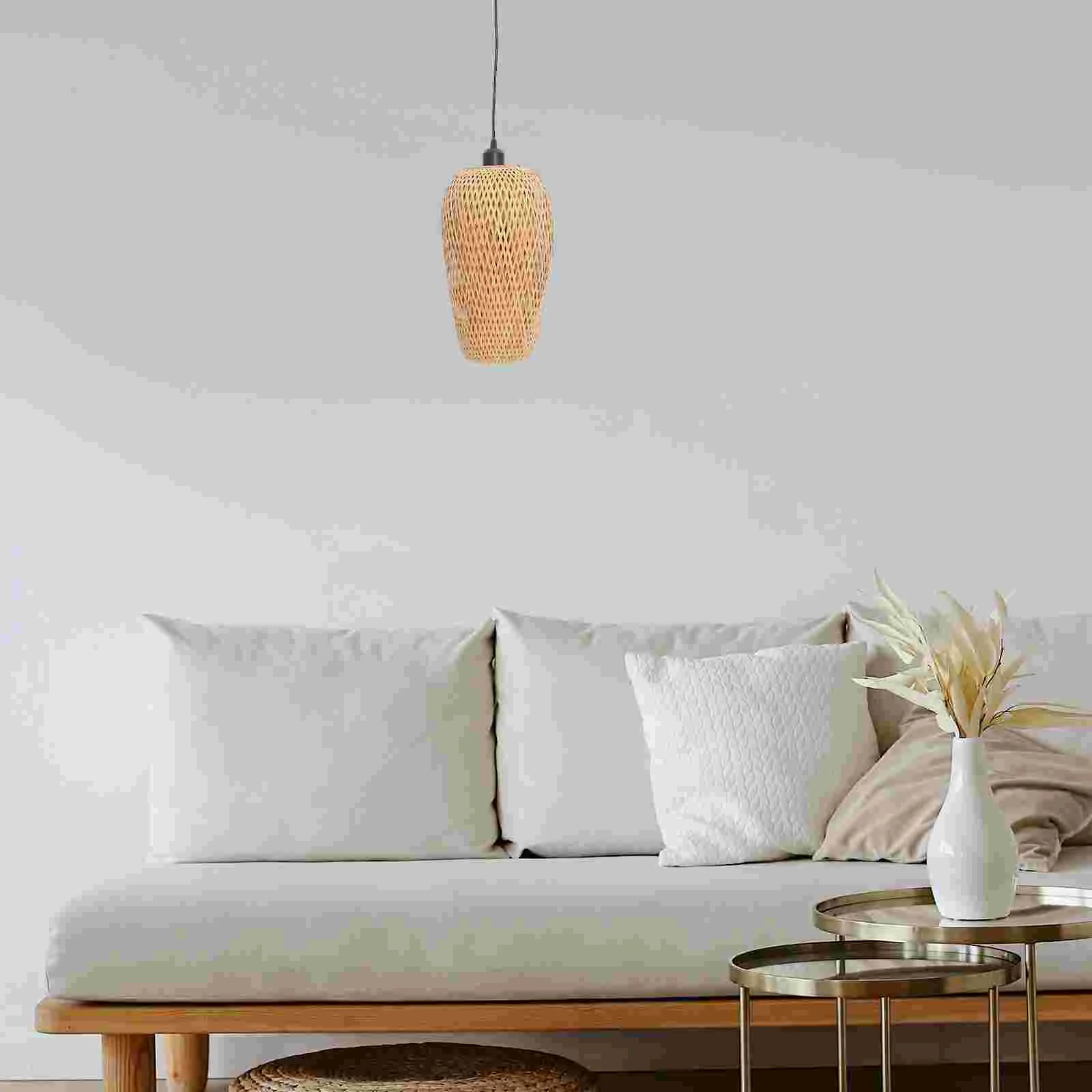 

Bamboo Chandelier Hanging Lamp Shade Creative Light Hotel Ceiling Household Lamps Zen Style