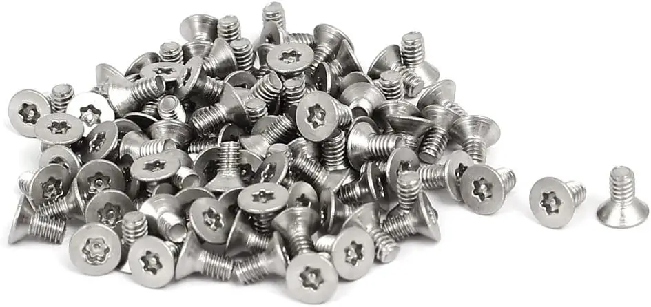 Винты для противокражных машин Kidisoii M2x4mm 304 из нержавеющей стали с плоской головкой Torx, 100 шт.
