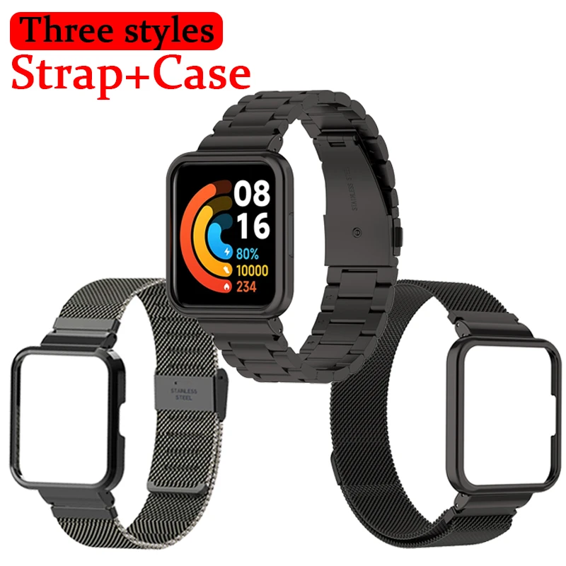 

Браслет из нержавеющей стали для Redmi Watch 2 Lite, металлический корпус для браслета Xiaomi Watch Lite, Магнитная Петля и защитный чехол