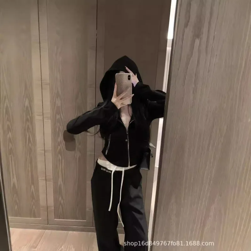 копия 1:1 24 Ранняя осень Новый нишевый дизайн короткая куртка на молнии с