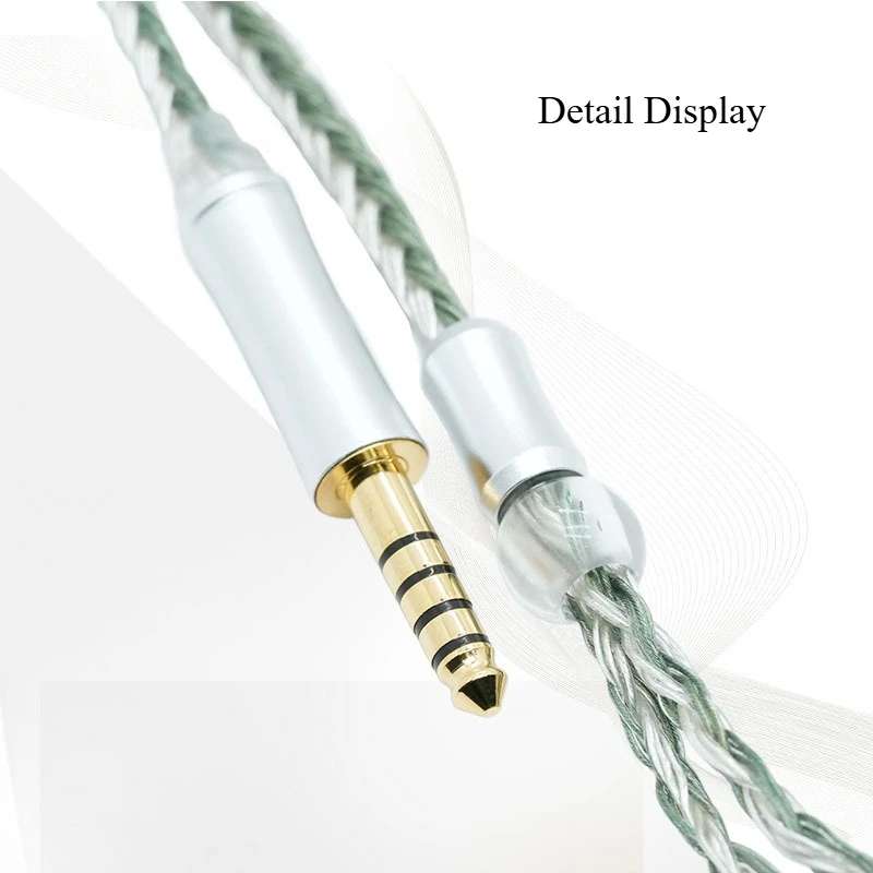 Фото Кабель для обновления наушников HIFI IEM MMCX 0,78 мм2 контакта QDC TFZ с монокристаллическим медным покрытием, серебряный провод, проводные наушники с перекрестным переплетением №3