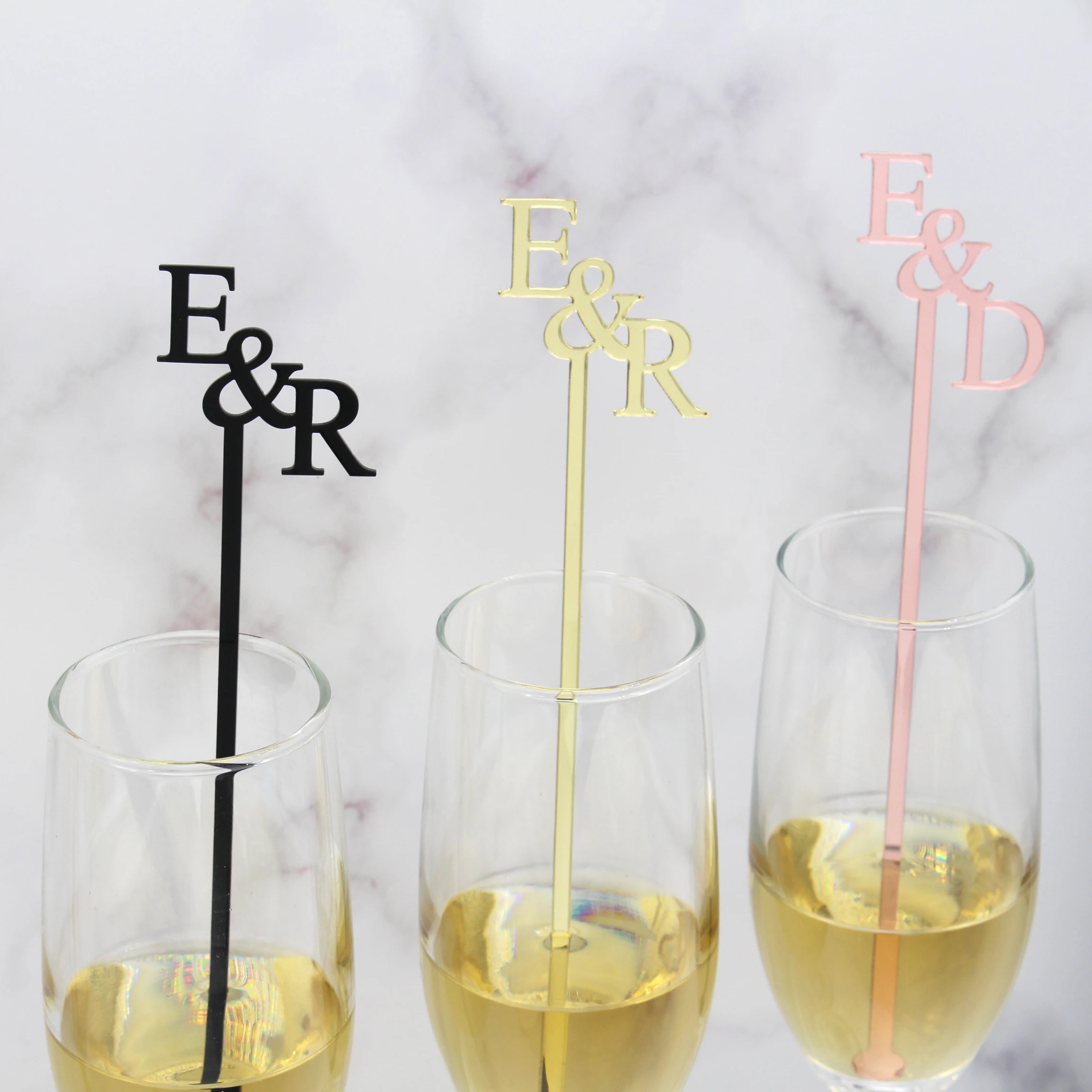 Персонализированные Акриловые зернистые штрихи для напитков Индивидуальные