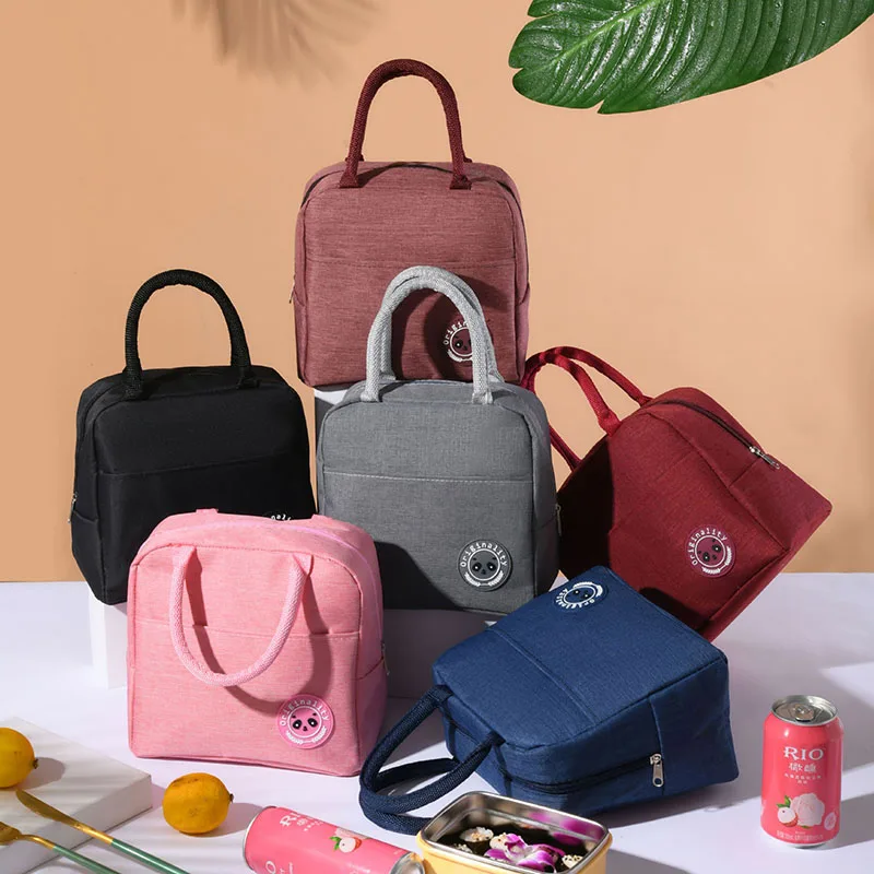 

New Portable Lunch Bag Waterproof Lunch Box Bag Thermal Insulated Cold keep Food Safe Stripe Warm Lunch Bags For Girls Women