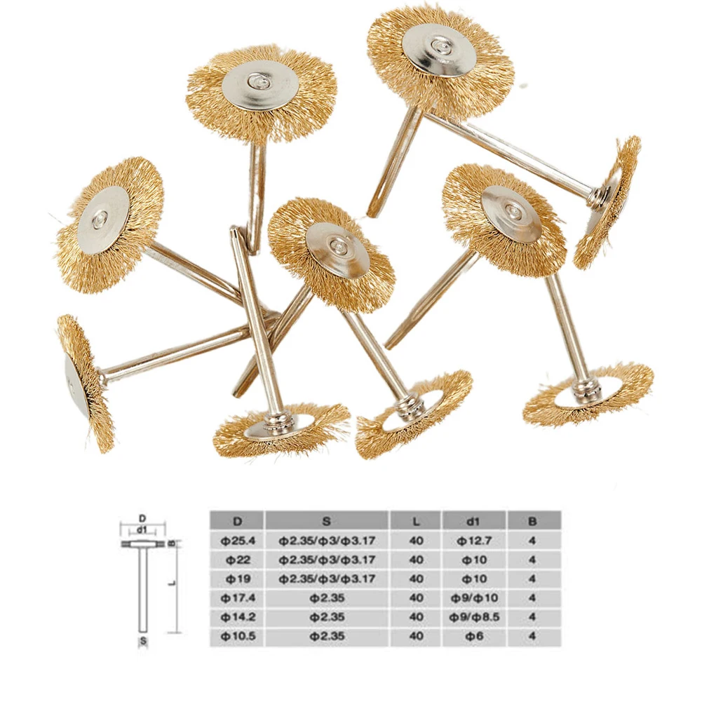 

10 Pcs/lot Brass Brush Wire Wheel Brushes Die Grinder Rotary Electric Tool For Engraver,Dreme 25MM Grinder Rotary Brass Brush