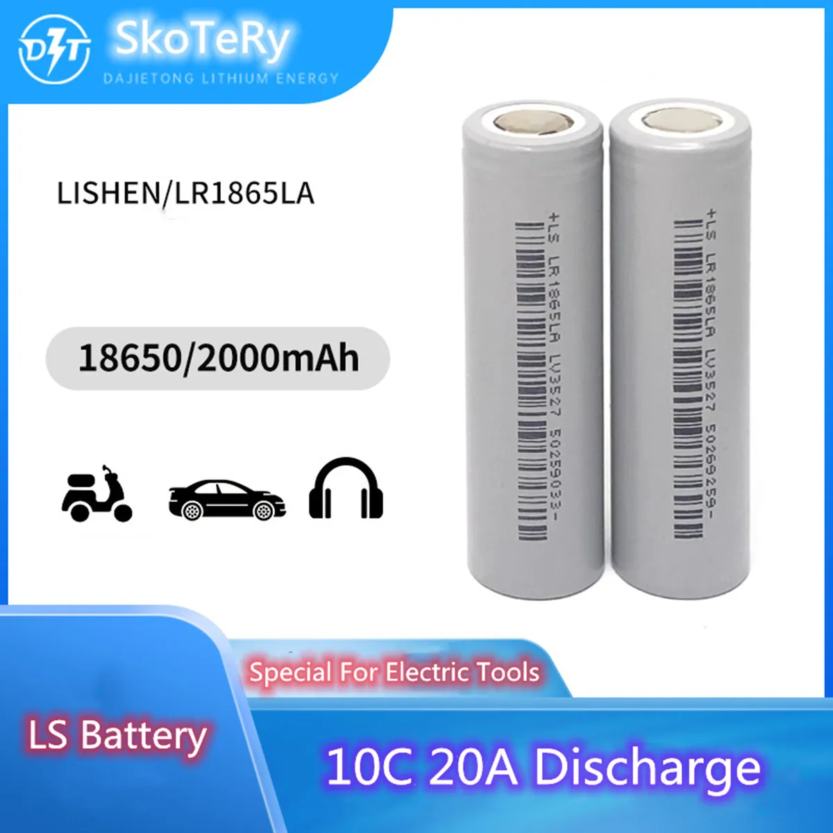 

18650 Rechargeable Lithium Battery 3.7V 4.2V 2000mAh 10A Original Electric Tool Power Assembly New Energy Discharging Battery