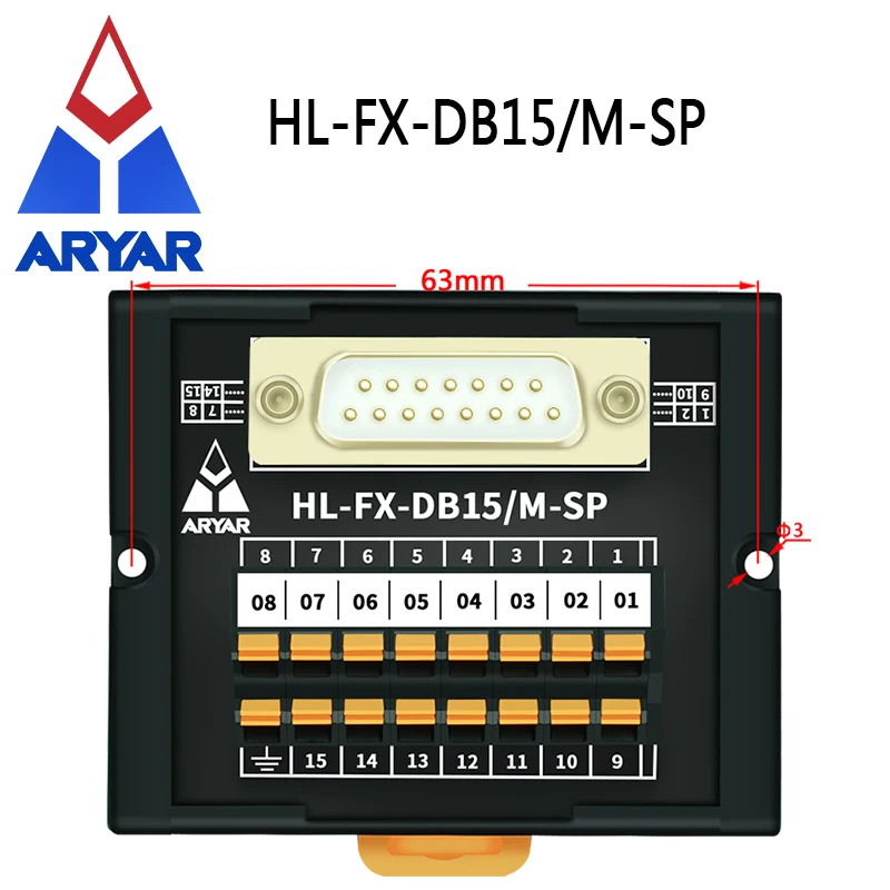 DB15 D-Sub Модуль интерфейса крепления DIN-рейки разрывная плата Быстрый разделитель