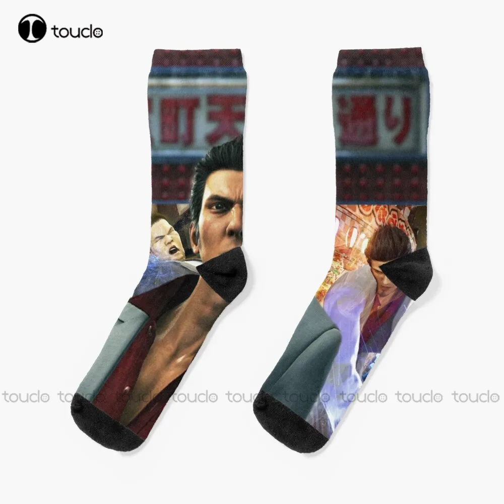 

Welcome To Kamurocho Kiryu Kazuma Socks Youth Baseball Socks Personalized Custom Unisex Adult Teen Youth Socks New Popular 1Pair