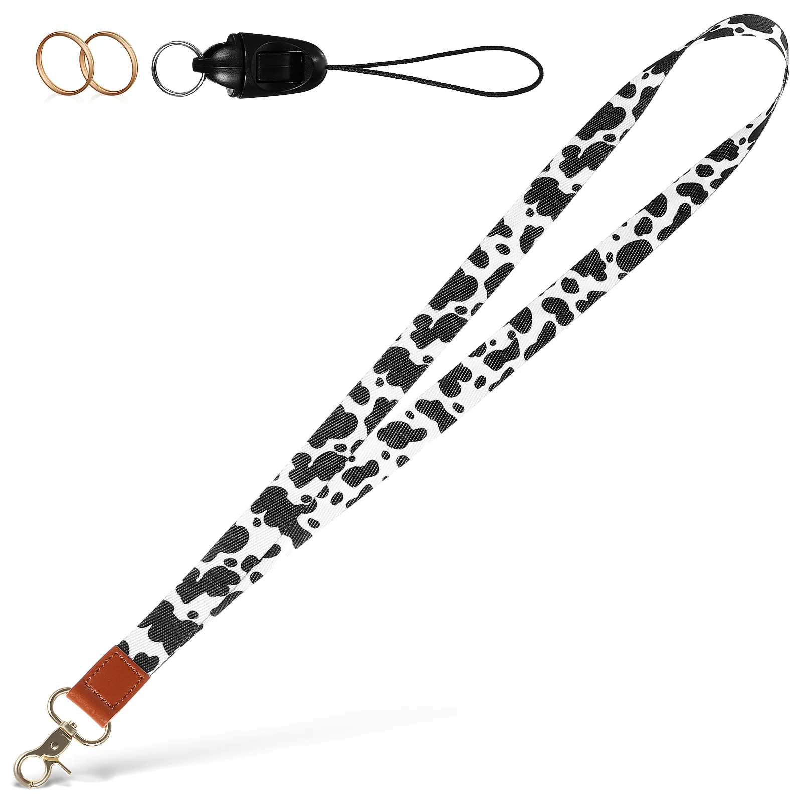

Mens Ring Holder Lanyard Lanyards Cards Leopard Print Key Decorative Polyester Rings Man