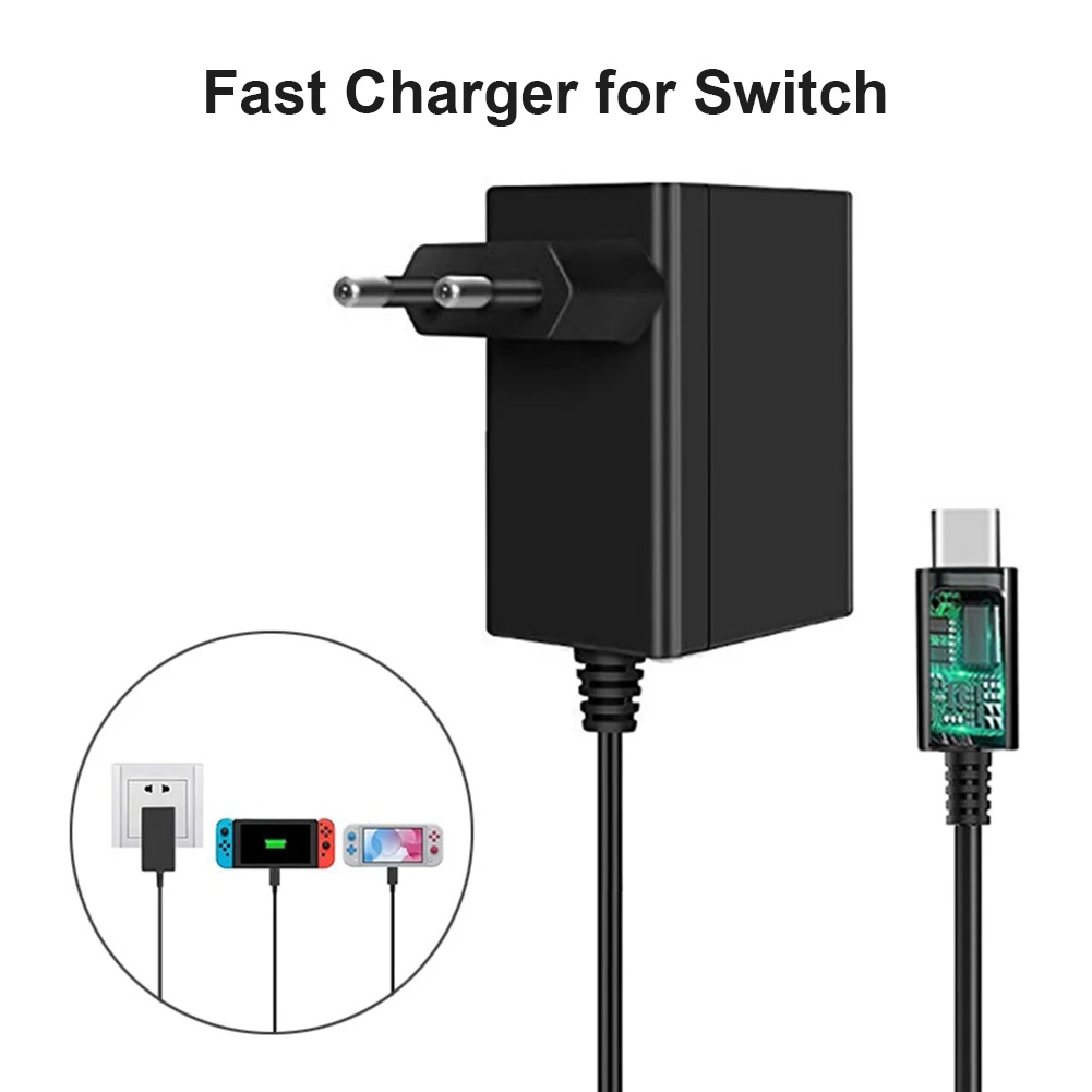 Adapter Charger for Nintendo Switch Charger Fast Charging for Nintend Switch Lite Dock/Controller Support TV Mode Charger EU/US images - 6