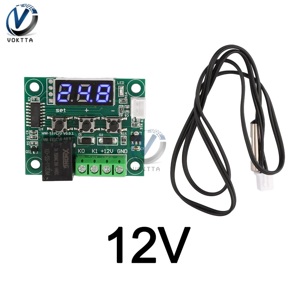 

Цифровой модуль регулятора температуры 12 В постоянного тока, регулируемый регулятор температуры нагрева холодильника, датчик NTC