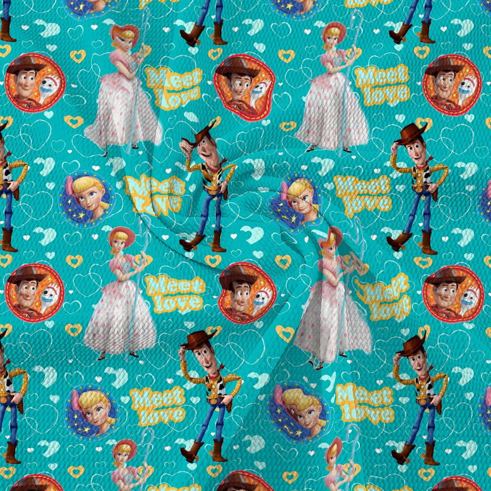 

50*145 Disney Valentine's Day Toy Story Bubble Cotton Fabric Sewing Quilting Fabric Needlework Material DIY Handmade