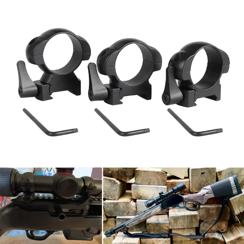 

2 Pcs 30mm Quick Detach Hunting Rifles Scope Mount Rings Tactically Flashlight Mount Black Optical Sight Bracket