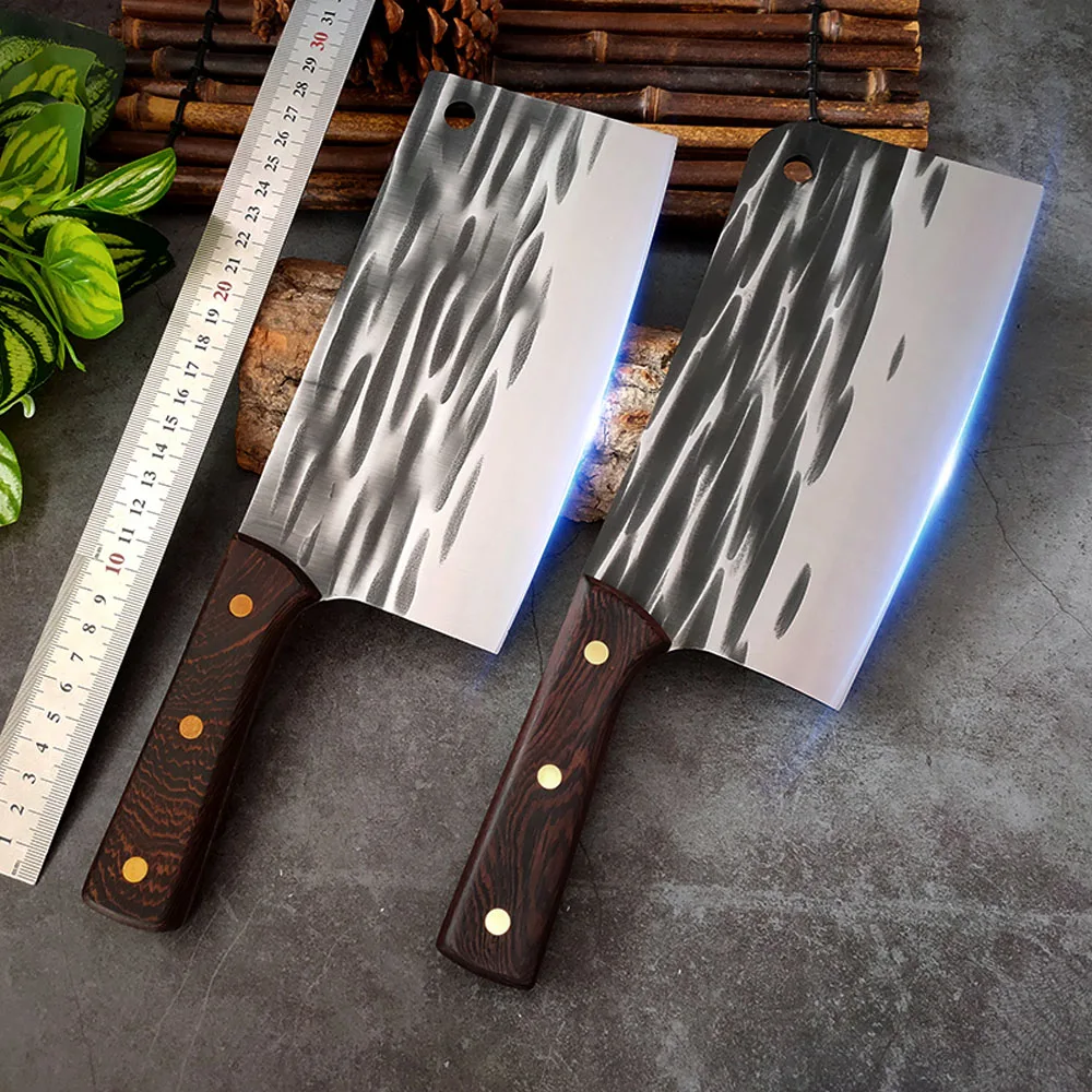 

Нож мясника ручной работы, кованый нож мясника, китайский нож из высокоуглеродистой стали, поварские ножи для овощей, кухонный нож для готовки
