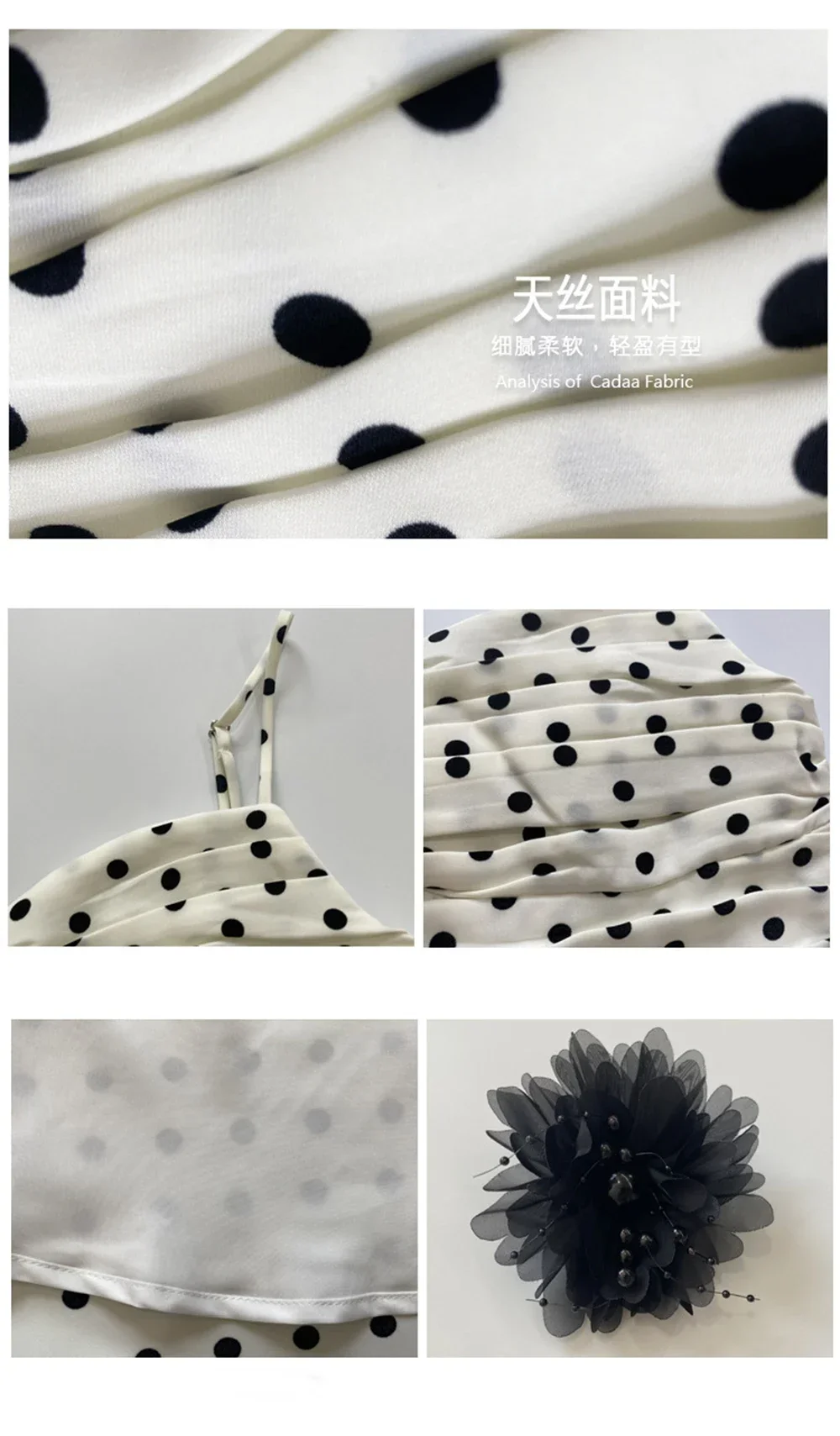 Женское длинное вечернее платье в горошек без рукавов