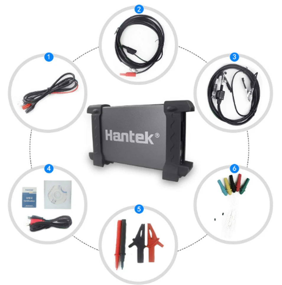 

Hantek Oscilloscope Portable 6204BE USB Oscillograph PC 200MHz 4 Channels 1Gsa/s Digital Osciloscopio Automotive Car-detector