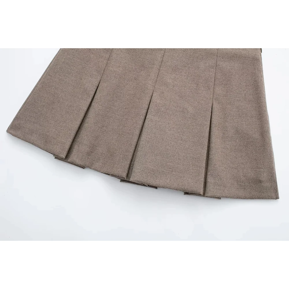 Casual Comfortable Shorts Skirt 2023 Summer New Coffee Color Slim High Waist Pleated Female Shorts Skirt Daily Versatile Pants