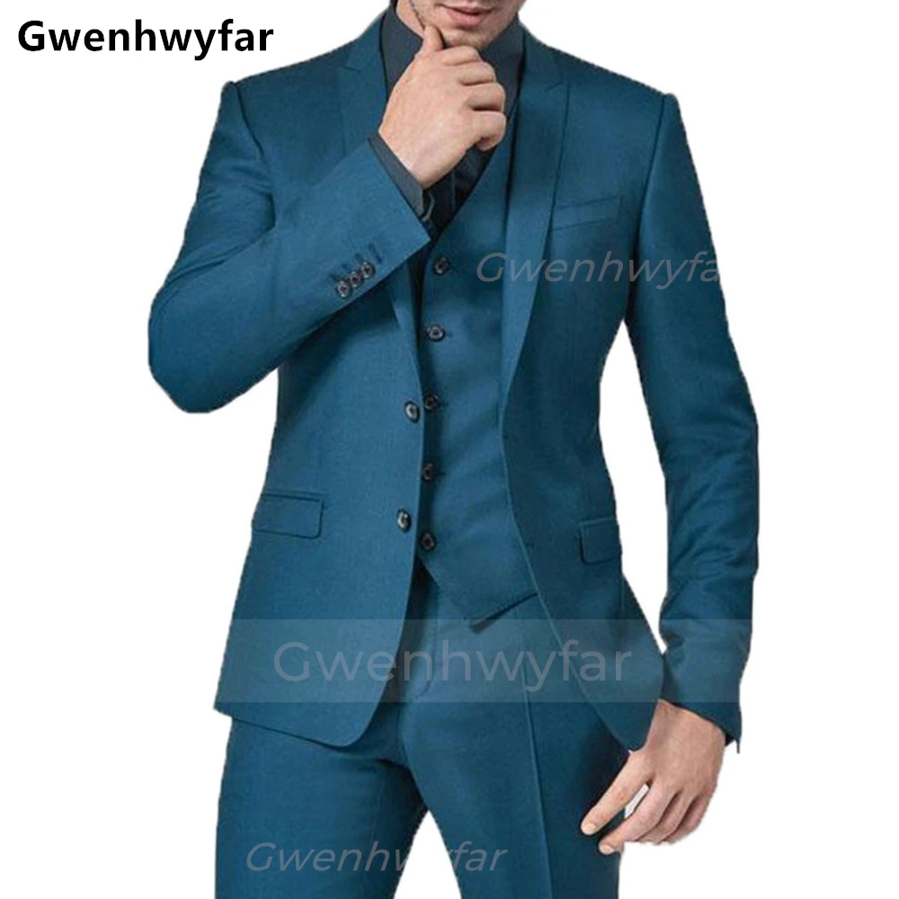 

Gwenhwyfar 2022, официальный мужской костюм, свадебный смокинг для жениха, вечернее платье с лацканами, праздничный сценивечерние комплект из 3 предметов (пиджак + жилет + брюки)