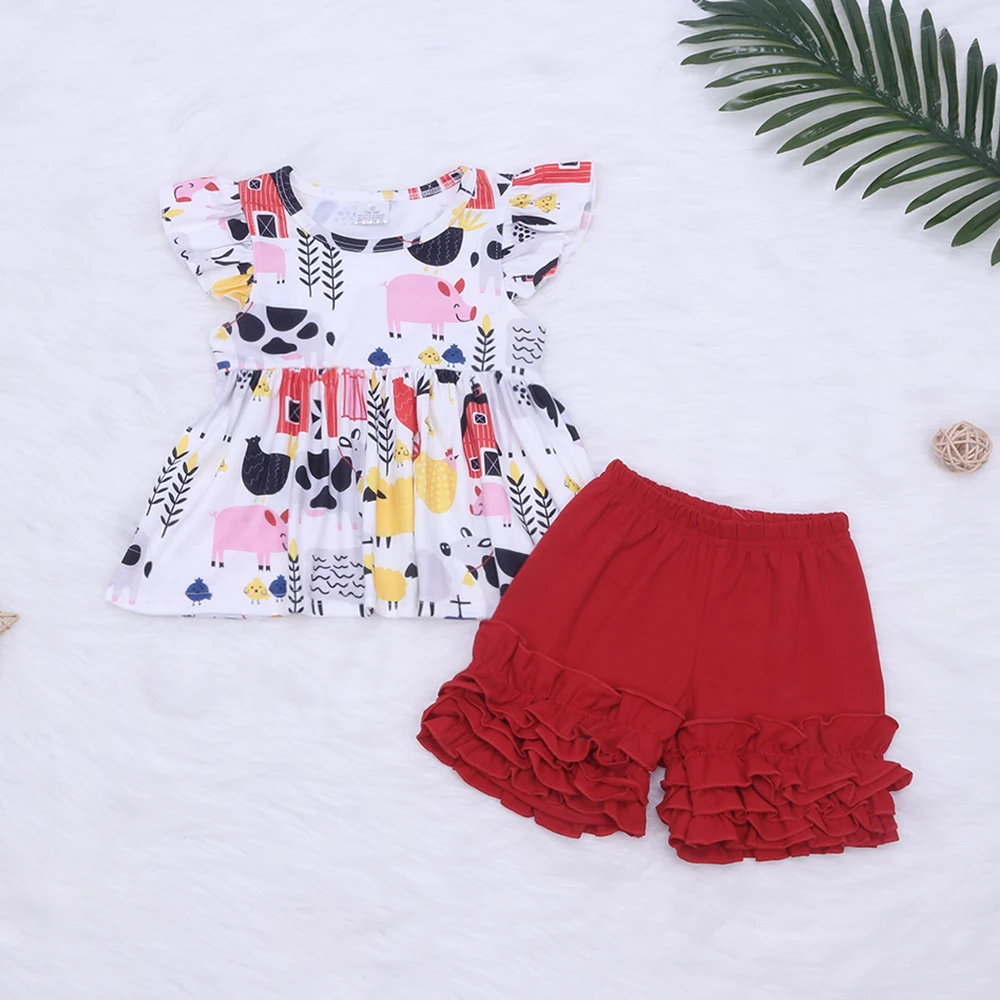 

Summer Baby Girl Clothes Set Pretty Children Set Sleeveless T-Shirt High Quality Dress Lace Leisure Shorts Suit For 1-7T Girls