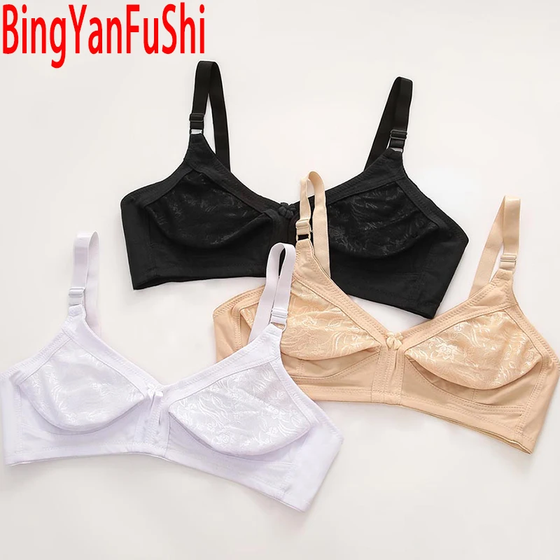 

Classic No Rims Wireless Bra Sexy Lace Nude Solid Bralette Big Size 36-52 C D DD E F Cup Bras For Women Push Up Cotton BH C02