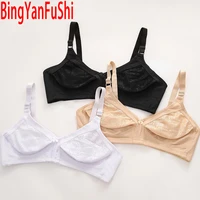 classic no rims wireless bra sexy lace nude solid bralette big size 36 52 c d dd e f cup bras for women push up cotton bh c02