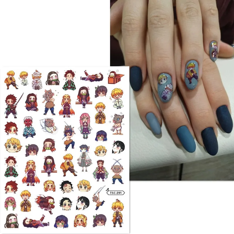 

Newest Japanese Anime Design 3D Self Adhesive Back Glue Decal Slider DIY Decoration Accessory Nail Stickers TSC 289-292