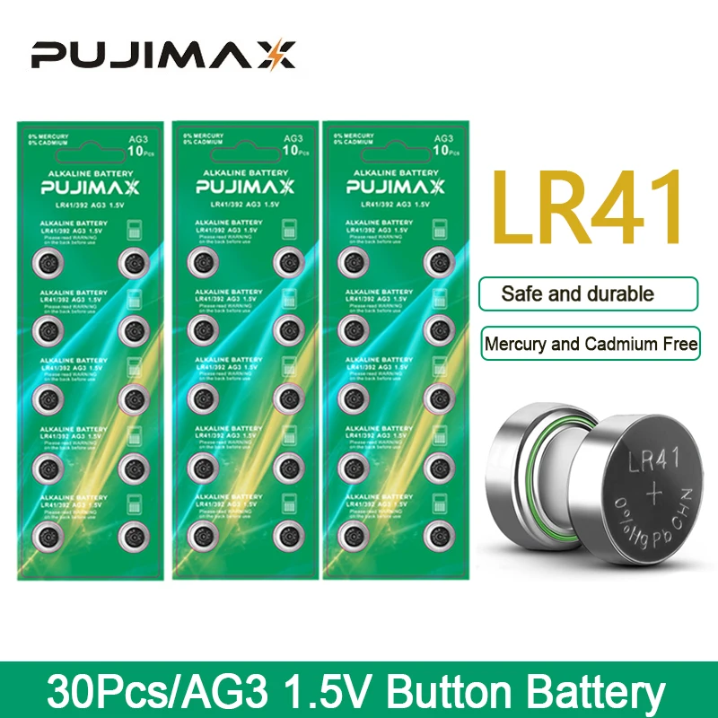 

PUJIMAX 30 шт. 1,5 в AG3 батарейки таблеточного типа LR41 392 L736 батарейный блок таблеточного типа для игрушек умные аксессуары