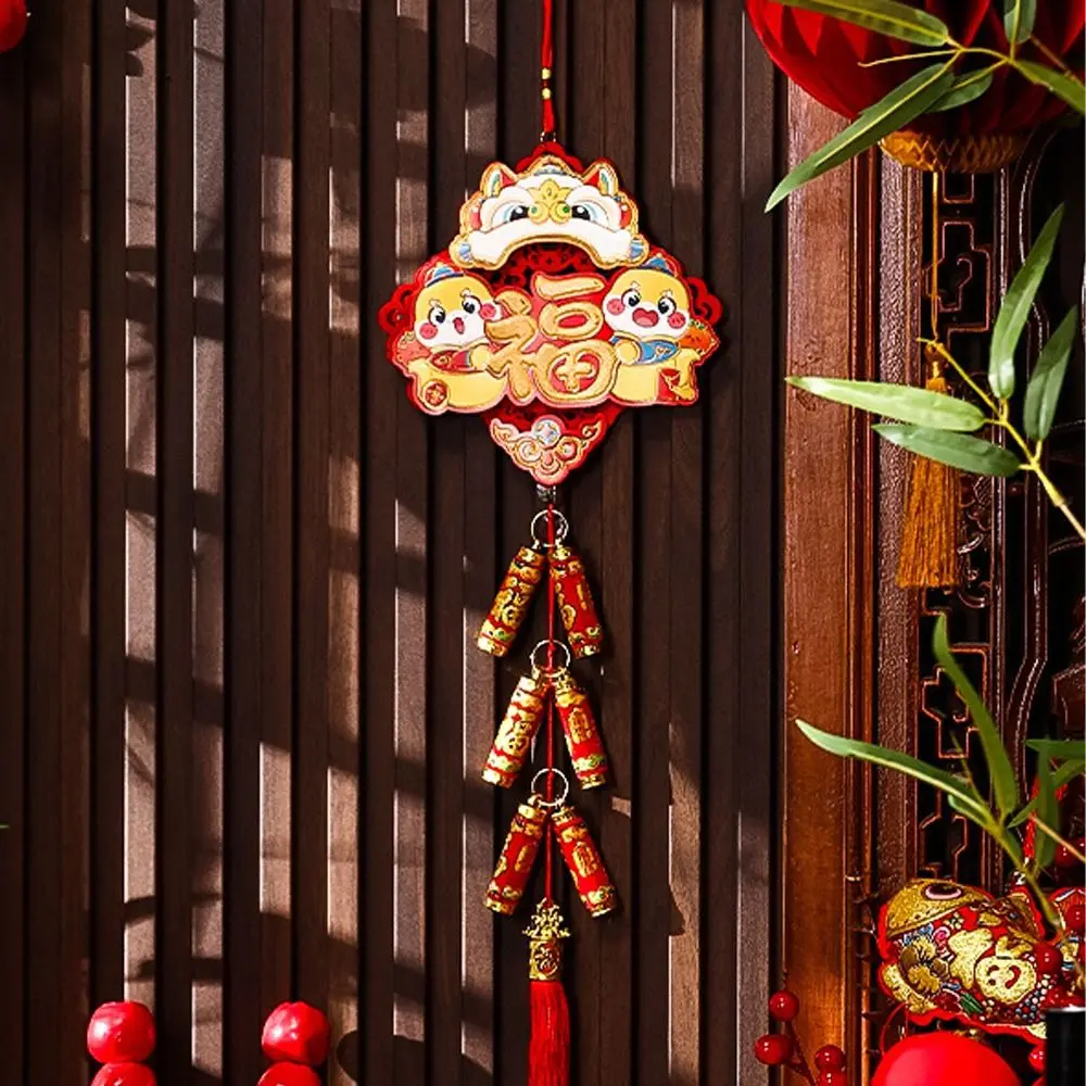 Китайский змеиный фейерверк 2025 года кулон со змеиным узором флокированный