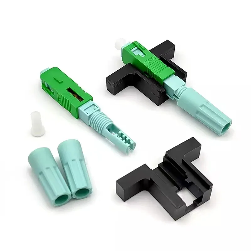 SC APC Fiber Optic Connector 58mm Single-Mode Optical Fast Connector FTTH Cold Connector Tool Fiber Quick Connector upc