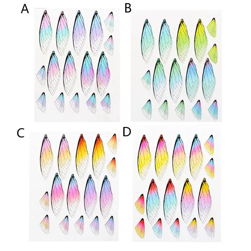 

4XBE Handmade Fairy Simulated Dragonfly Cicada Vivid Wings Material Pendant Earrings Insect Butterflies Wings Jewelry Making
