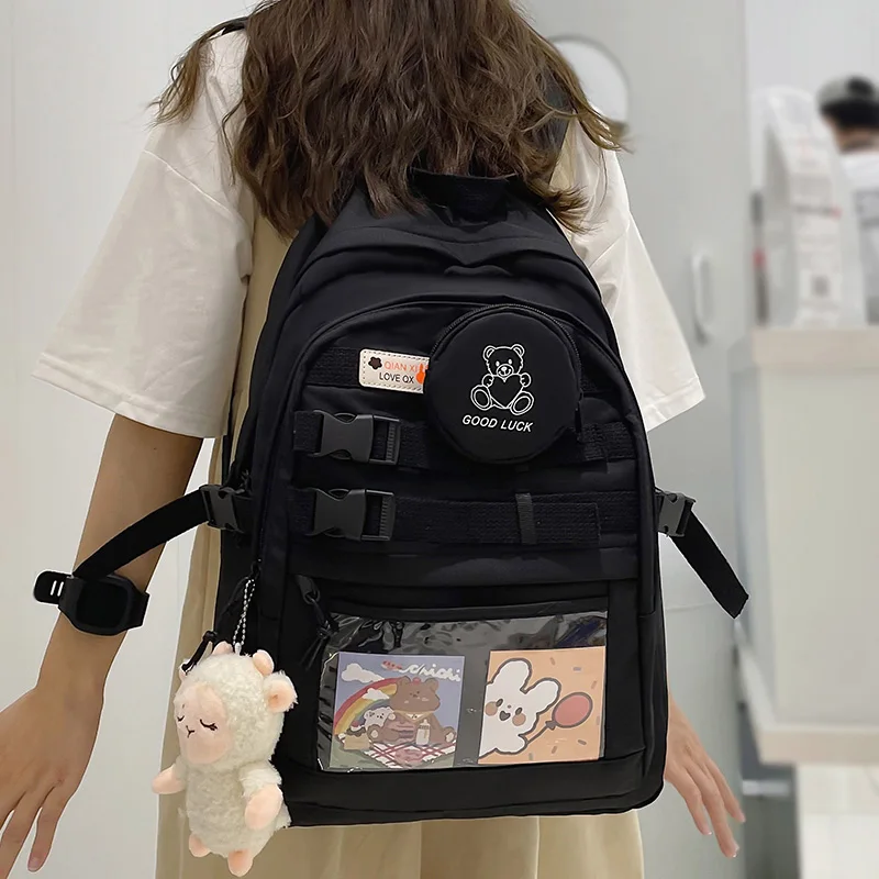 

Women Transparent Laptop Book Bag Ladies Waterproof Cute Backpack Fashion Girl Travel School Bags Female College Backpack Kawaii