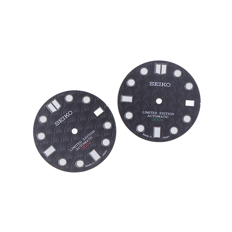 Рыбья чешуя ограниченная серия черный циферблат NH35 для часы лицевые части рыбья