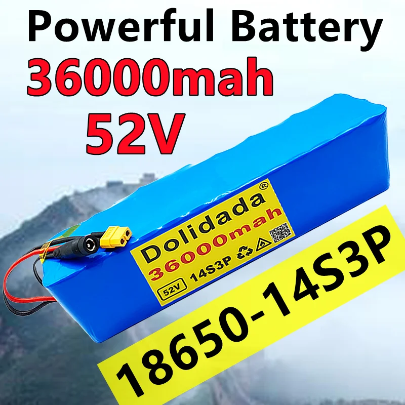 

High capacity 52v2000w14s3p36mah lithium ion battery pack for 58.8v electric bicycle electric bicycle scooter with discharge bms