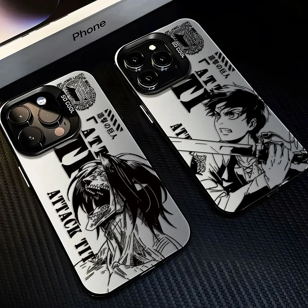 Фото Японский чехол для телефона Attack On Titan Eren с матовым покрытием для iPhone 17, 16, 15, 14 Plus, 13, 12 Mini, 11 Pro Max, акриловый, силиконовый, жесткий чехол №2